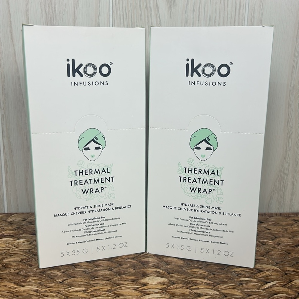 NIB ikoo Infusions Thermal Treatment Wrap Hydrate & Shine Mask, 2 Boxes (10 ct)